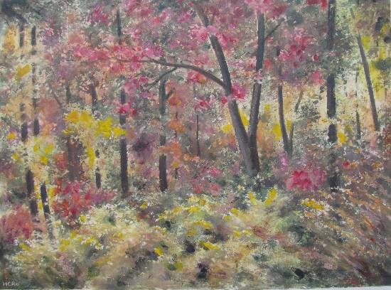 Autumn - the second spring - 1, painting by H C Rai