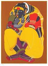 Mother and Child, print by Thota Vaikuntam