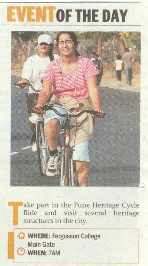 Pune Heritage Cycle Ride - Pune Mirror 22 April 2012
