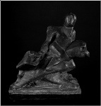 Visnu on Garuda, Sculpture by Carmel Berkson