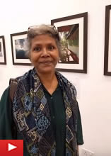 Artist Milburn Cherian at Milind Sathe's solo photography show