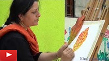 Painting demo by Chitra Vaidya in oil pastels