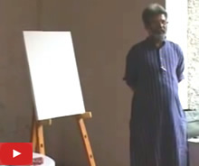Portrait Painting demonstration by Artist Vasudeo Kamath at Indiaart Gallery - 1