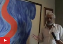 Prakash Bal Joshi talks about his paintings at Indiaart Gallery, Pune