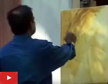 Preview of Live Painting Demonstration by John Fernandes at Indiaart Gallery, Pune