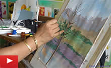 Step by step landscape painting and nature painting demo