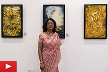 Artist Nirmal Pathare talks about her paintings at TRIO
