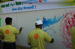 150 Days to go for Commonwealth Youth Games - Painting of 150 feet Canvas, Organised by Indiaart gallery