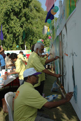 150 Days to go for Commonwealth Youth Games - Painting of 150 feet Canvas, Organised by Indiaart gallery
