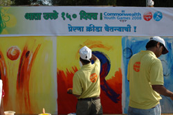 150 Days to go for Commonwealth Youth Games - Painting of 150 feet Canvas, Organised by Indiaart gallery