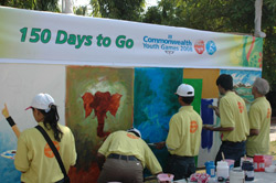 150 Days to go for Commonwealth Youth Games - Painting of 150 feet Canvas, Organised by Indiaart gallery