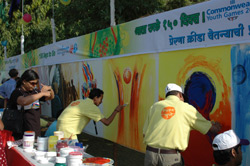 150 Days to go for Commonwealth Youth Games - Painting of 150 feet Canvas, Organised by Indiaart gallery