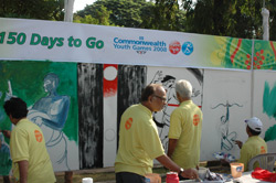 150 Days to go for Commonwealth Youth Games - Painting of 150 feet Canvas, Organised by Indiaart gallery