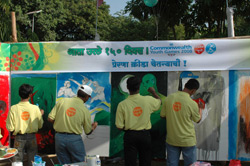 150 Days to go for Commonwealth Youth Games - Painting of 150 feet Canvas, Organised by Indiaart gallery