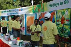 150 Days to go for Commonwealth Youth Games - Painting of 150 feet Canvas, Organised by Indiaart gallery