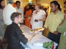 Book Signing at exhibition opening