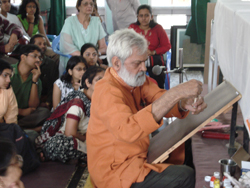 Demonstration of Portrait painting by Eminent Artist Aku Jha