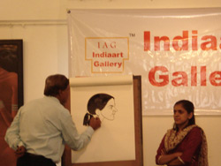 Demonstration of Cartoon Drawing by Khalil Khan