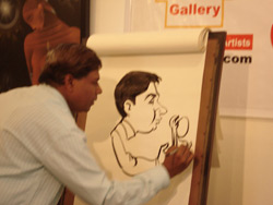 Demonstration of Cartoon Drawing by Khalil Khan