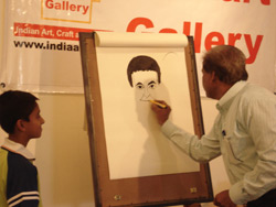Demonstration of Cartoon Drawing by Khalil Khan