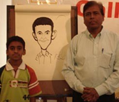 Demonstration of Cartoon Drawing by Khalil Khan