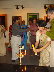 Inauguration of Exhibition of Weavings by Dinesh Kurekar