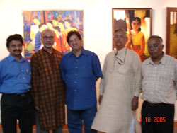 Artist Ramesh Bhosle Raosaheb Gurav, Suhas Bahulkar, Sudhakar Chavan and Pandurang Tathe during figurative show