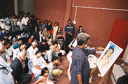 Crowd watching the demonstration