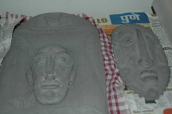 Ceramic works made during the camp by Sculptors