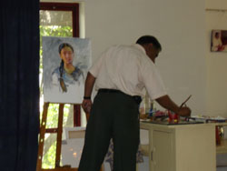 Live Portrait Painting demonstration by Ramakrishna Kamble