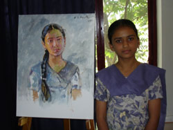 Live Portrait Painting demonstration by Ramakrishna Kamble