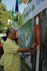 150 Days to go for Commonwealth Youth Games - Painting of 150 feet Canvas, Organised by Indiaart gallery