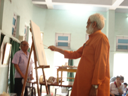 Demonstration of Portrait painting by Eminent Artist Aku Jha
