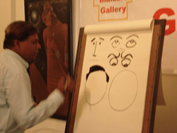 Demonstration of Cartoon Drawing by Khalil Khan