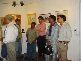 Artists gathered at the show