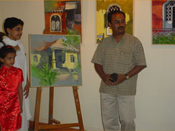 Artist Anwar Husain during show