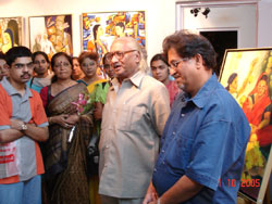 Artist Suhas Bahulkar with senior Artist D. S. Khatavkar