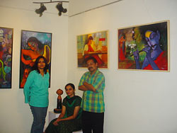 The three artists - Debjani Datta, Priya Patil & Dinesh Desai
