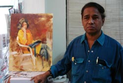 John with the finished painting