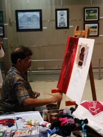 Demonstration of Acrylic painting by Suhas Bahulkar