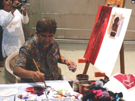 Demonstration of Acrylic painting by Suhas Bahulkar