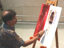 Demonstration of Acrylic painting by Suhas Bahulkar