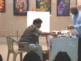 Demonstration of Acrylic painting by Suhas Bahulkar
