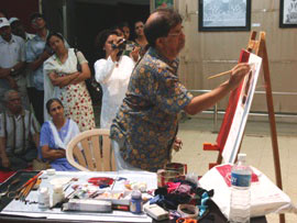 Demonstration of Acrylic painting by Suhas Bahulkar