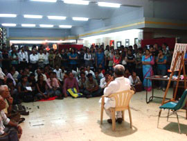 Demonstration of Portrait painting by Vasudeo Kamath