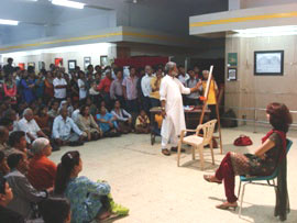 Demonstration of Portrait painting by Vasudeo Kamath