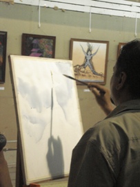 Demonstration of Watercolour painting by Ravi Deo