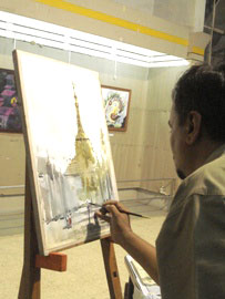 Demonstration of Watercolour painting by Ravi Deo