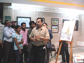 Demonstration of Watercolour painting by Ravi Deo