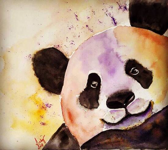 Painting by Sarabjit Kaur - Panda Love